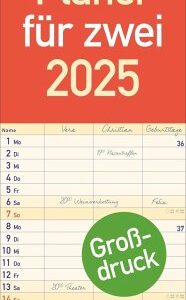 Großdruck Planer für zwei 2025