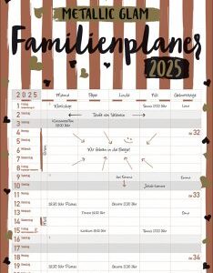 Familienplaner Metallic Glam 2025