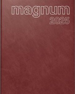 rido/idé 7027042295 Buchkalender Modell magnum (2025)  2 Seiten = 1 Woche  183 × 240 mm  144 Seiten  Schaumfolien-Einband Catana  weinrot