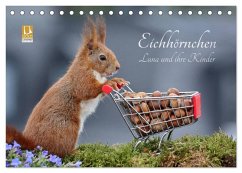 Eichhörnchen Luna und ihre Kinder (Tischkalender 2025 DIN A5 quer)